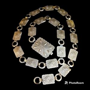 VTG Cowboy Core Southwestern Etched Concho Metal Chain Belt